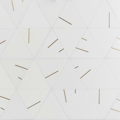 Ravi Thassos White 7x7 Polished Marble & Brass Mosaic