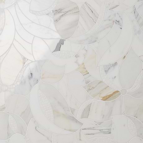 Raina Calacatta Gold Polished Waterjet Marble Mosaic Tile