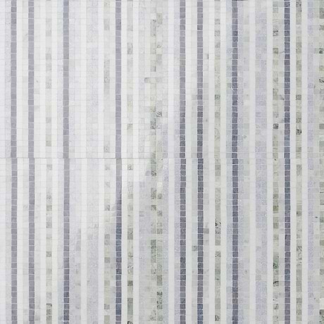 Microsaic Lines Sky Blue Polished Marble Mosaic