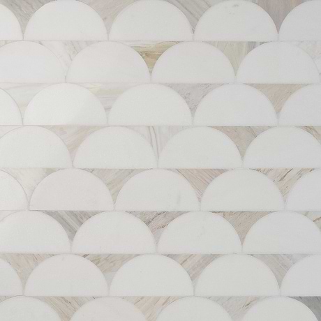 Moonrise Sabbia Beige Polished Marble Waterjet Mosaic