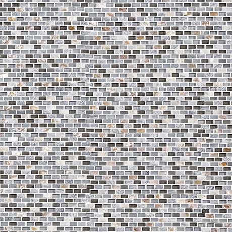 Paragon Surf Periwinkle Purple Mini Brick Textured Marble & Glass Mosaic