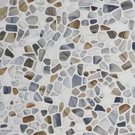 Riverglass Beige Frosted Glass Mosaic