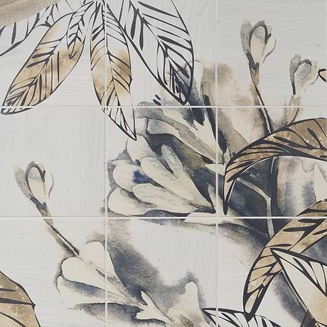 Wilder Autumn Mural Beige 8x8 Matte Porcelain Tile by Angela Harris