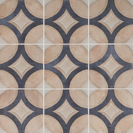 Mediterra Circles Terra Cream 8x8 Matte Porcelain Tile by Angela Harris