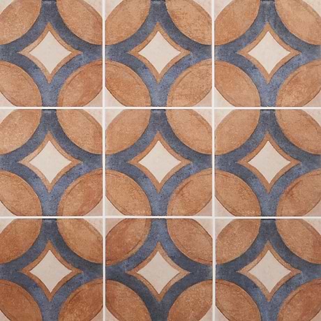 Mediterra Circles Terracotta 8x8 Matte Porcelain Tile by Angela Harris