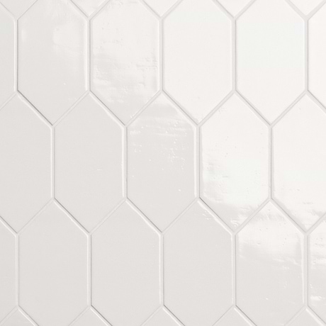 Morocco Blanco White 4x8 Picket Glossy Porcelain Tile