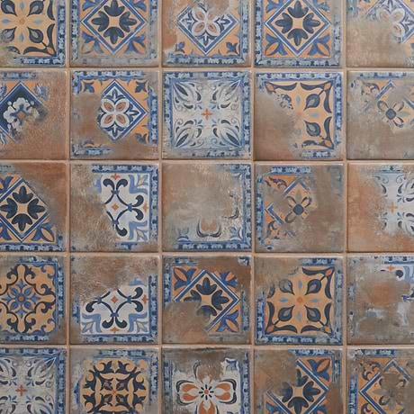 Morocco Medina Multicolor 4x4 Square Matte Porcelain Tile