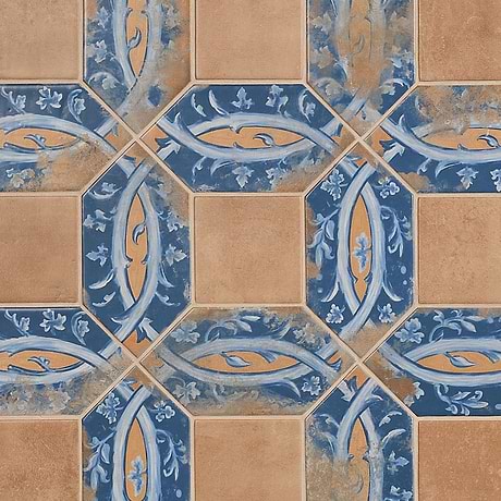 Morocco Medina Multicolor 4x8 Picket and Terracotta 4x4 Square Matte Porcelain Tile