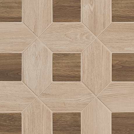 Morocco Oak Beige 4x8 Picket and Willow Brown 4x4 Square Matte Porcelain Tile