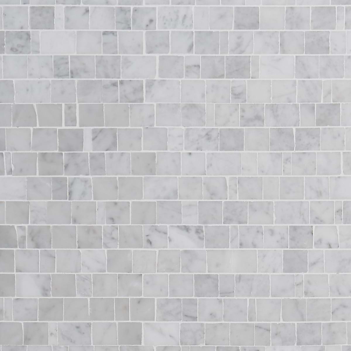 AVANTI Bianco Carrara Clipped Joint Honed Marble Mosaic Tile