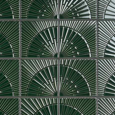 Radius Forest Green 6x6 3D Crackled Glossy Ceramic Tile by Stacy Garcia