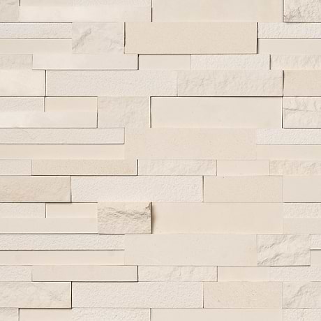 StackStone Ebbor Beige 3D Mixed Finish Limestone Mosaic Tile