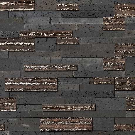 StackStone Steel Gray 3D Mixed Finish Lava Stone Mosaic Tile