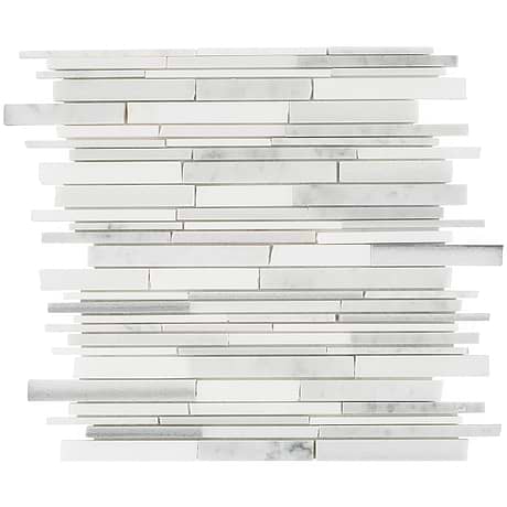Cracked Joint Clouds Gray Polished Marble Mosaic
