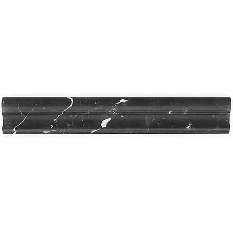 Nero Marquina  Black 2x12 Honed Chair Rail Liner 