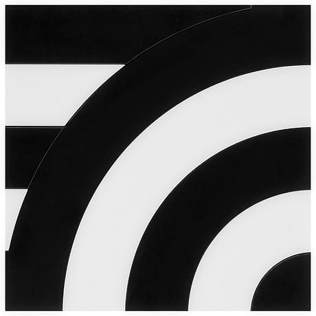 Arc Horizontal Viva Black & White 12X12 Polished Nanoglass Mosaic By Elizabeth Sutton