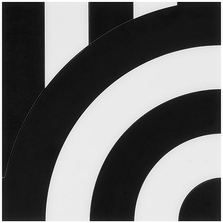 ARC Vertical Viva Black & White 12X12 Polished Nanoglass and Marble Mosaic