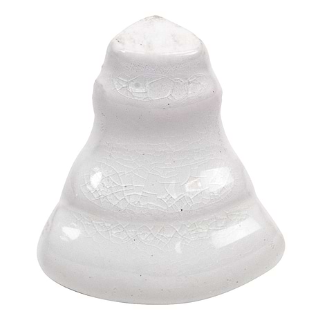 Nabi Glacier White 1x2 Crackled Glossy Glass Chair Rail Corner Piece