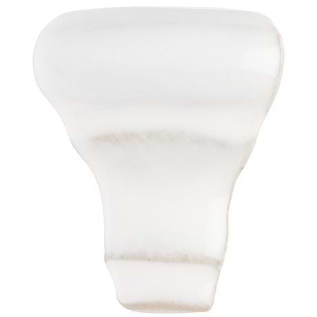 Nabi Natural White 1x2 Glossy Glass Chair Rail Corner Piece
