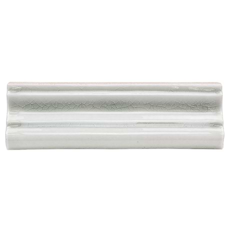 Nabi Tundra Gray 2x6 Crackled Glossy Glass Chair Rail Liner