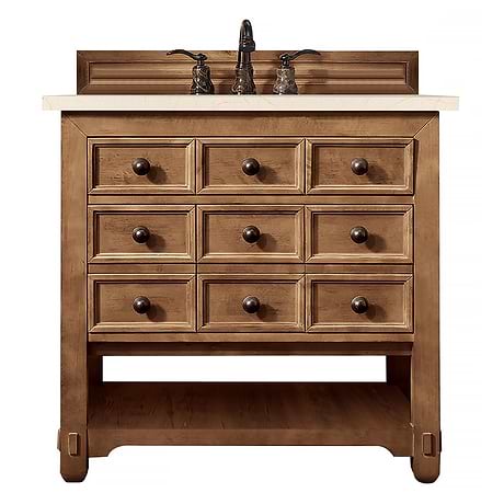 Malibu 36" Honey Alder Vanity and Eternal Marfil Quartz Counter by JMV
