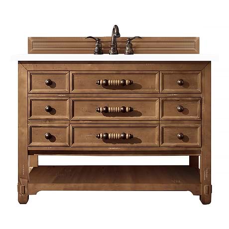 Malibu 48" Honey Alder Vanity and White Zeus Quartz Counter by JMV