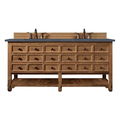 Malibu 72" Honey Alder Vanity and Charcoal Soapstone Quartz Counter by JMV
