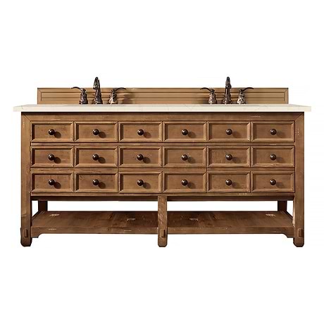 Malibu 72" Honey Alder Vanity and Eternal Marfil Quartz Counter by JMV