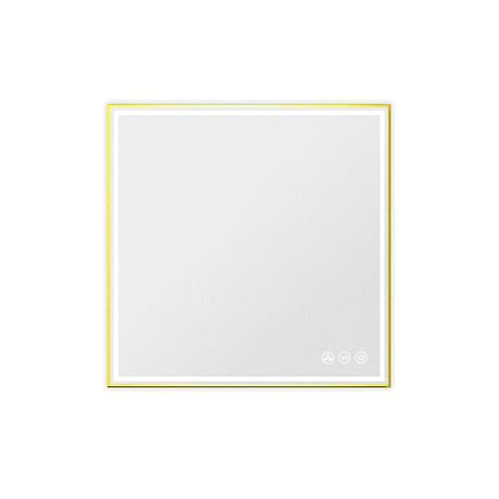 Mage Brushed Gold 36x36" Framed Square LED Mirror
