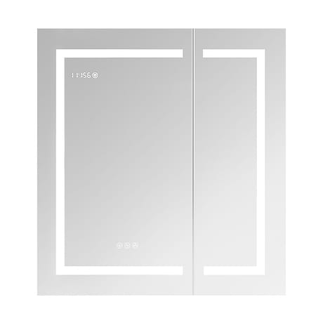 Rory Grooved 30x32" Rectangle Recessed or Wall Mounted LED Medicine Cabinet with Mirror