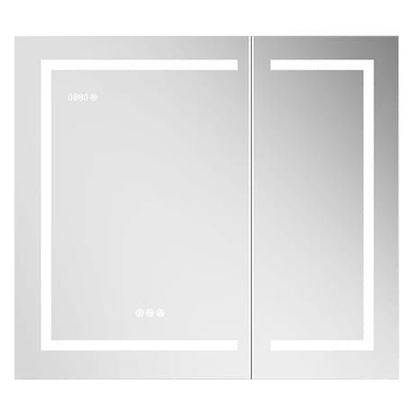 Rory Grooved 36x32" Rectangle Recessed or Wall Mounted LED Medicine Cabinet with Mirror