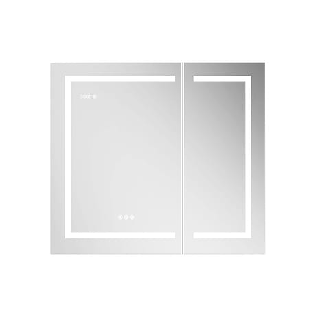 Rory Grooved 36x32" Rectangle Recessed or Wall Mounted LED Medicine Cabinet with Mirror