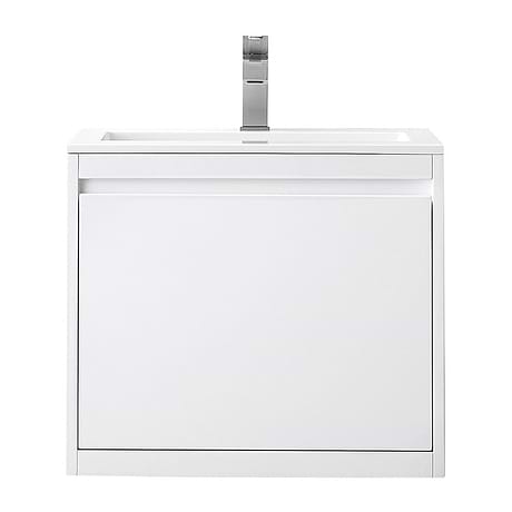 Mantova Mantova Glossy White 24" Floating Vanity with Glossy White Integrated Top by JMV