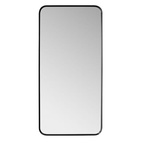 Olinda Brushed Black 18x36" Framed Rectangle Mirror