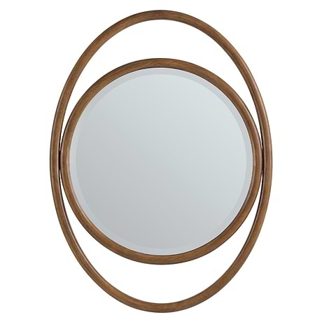 Esca Mid-Century Walnut 28x38" Oval Mirror by JMV