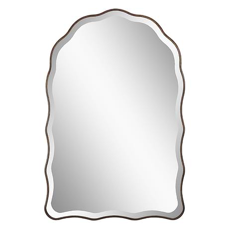 Zivos Bronze 24x36" Wavy Arched Mirror