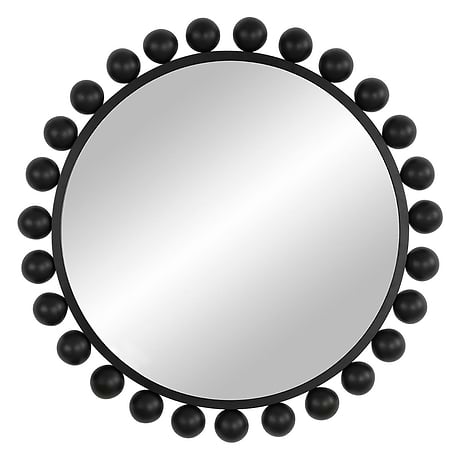 Orly Matte Black 34" Round Mirror