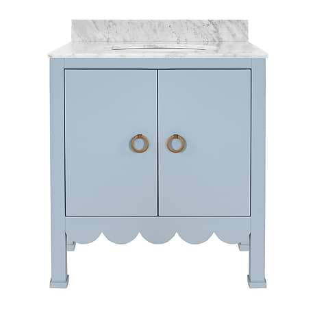Kasey Sky Blue 30" Single Vanity with Carrara Marble Top