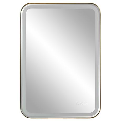 Liba Brushed Brass 22x32" Rectangle LED Mirror