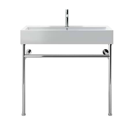 Apollo Polished Chrome 39" Single Console with Single Hole White Ceramic Top