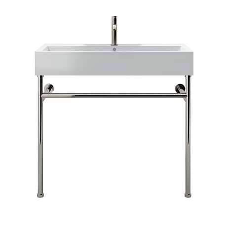 Apollo Polished Nickel 39" Single Console with Single Hole White Ceramic Top