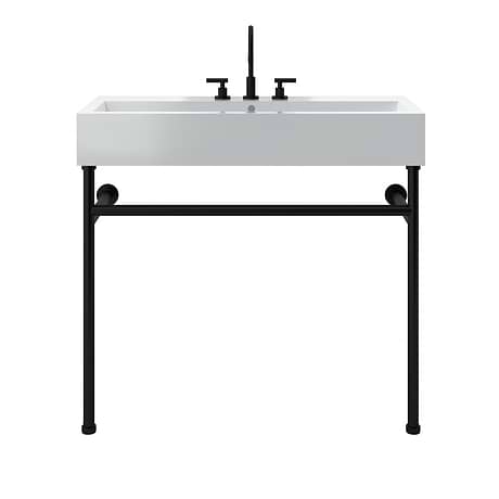 Apollo Matte Black 39" Single Console with Widespread White Ceramic Top