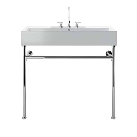 Apollo Polished Chrome 39" Single Console with Widespread White Ceramic Top