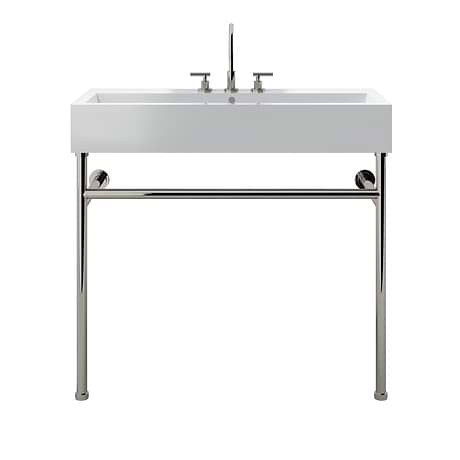 Apollo Polished Nickel 39" Single Console with Widespread White Ceramic Top
