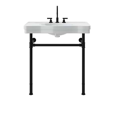 Charles Matte Black 36" Single Console with White Ceramic Top