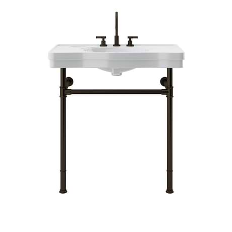 Charles Oil Rubbed Bronze 36" Single Console with White Ceramic Top