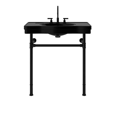 Charles Matte Black 36" Single Console with Black Ceramic Top