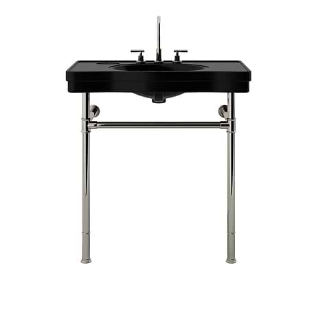 Charles Polished Nickel 36" Single Console with Black Ceramic Top