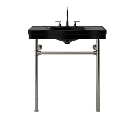 Charles Brushed Nickel 36" Single Console with Black Ceramic Top