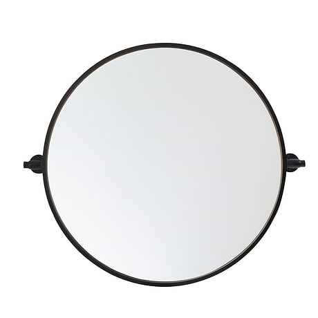 Liora Matte Black 24" Round Tilt Mirror